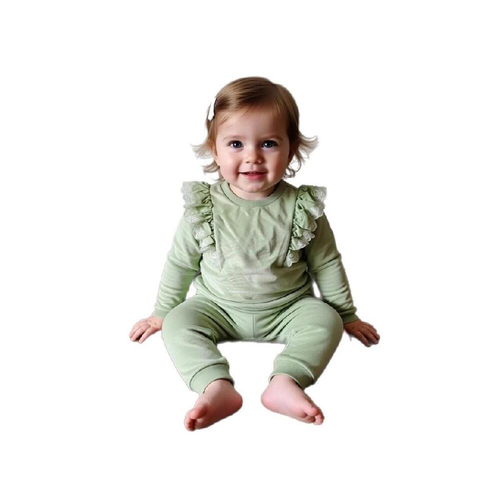 NWT Baby Girl Sweat Pants and Sweater Set Little Me  24 mo Mint Green